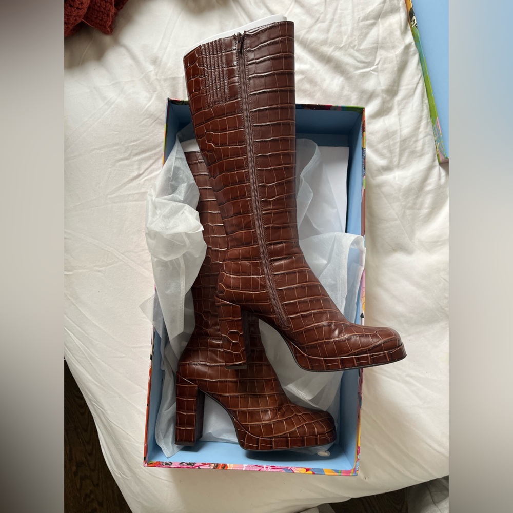 Jeffrey Campbell Croc Embossed Boots